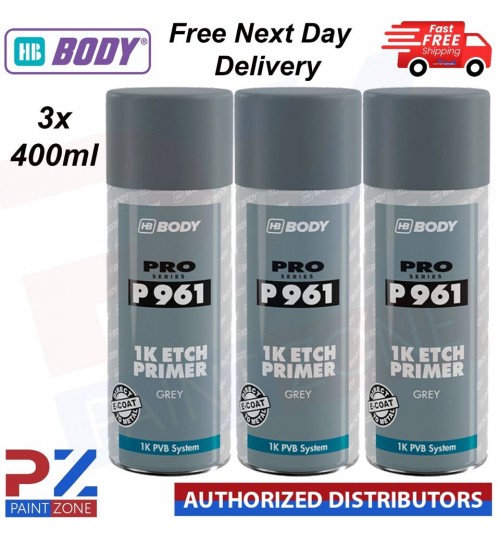 3X HB BODY P961 1K ETCH PRIMER AEROSOL 400ML - GREY